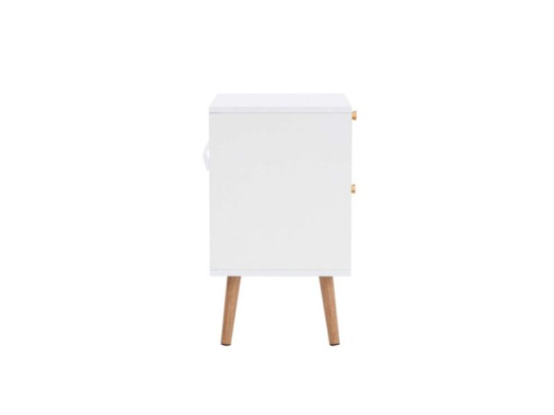 Birlea Croxley Rattan And White Finish 2 Drawer Bedside