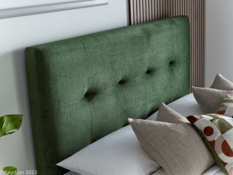 Kaydian Walkworth 4ft6 Double Winter Moss Green Fabric Ottoman Storage Bed