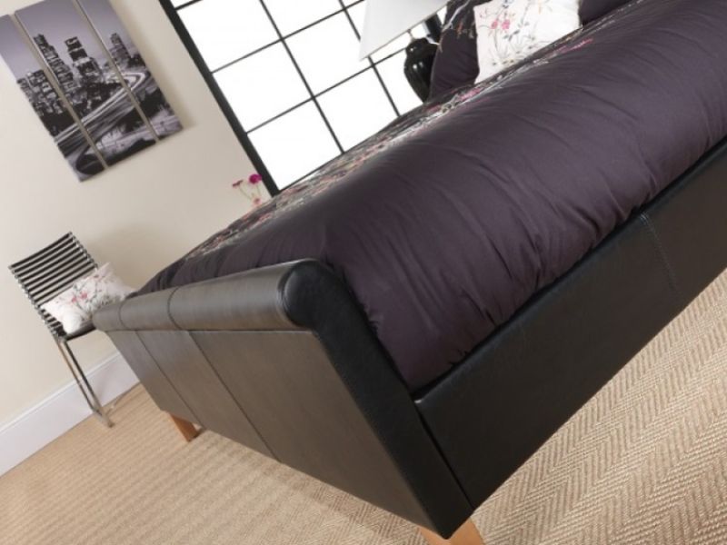 STORE CLEARANCE Serene Savona 5ft Kingsize Black Faux Leather Bed Frame