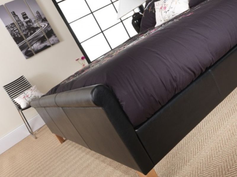 Serene Savona 5ft Kingsize Black Faux Leather Bed Frame