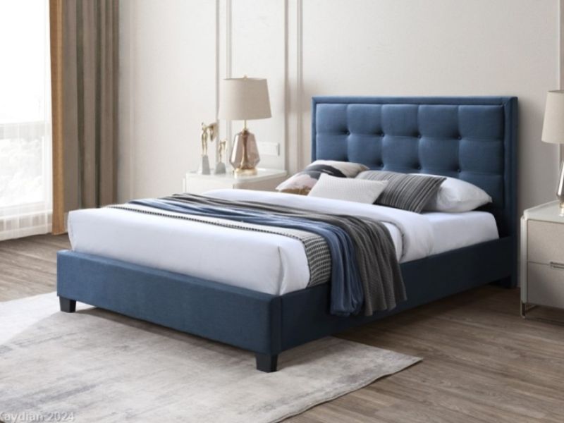 Kaydian Gainford 4ft6 Double Bolero Blue Steel Fabric Bed Frame