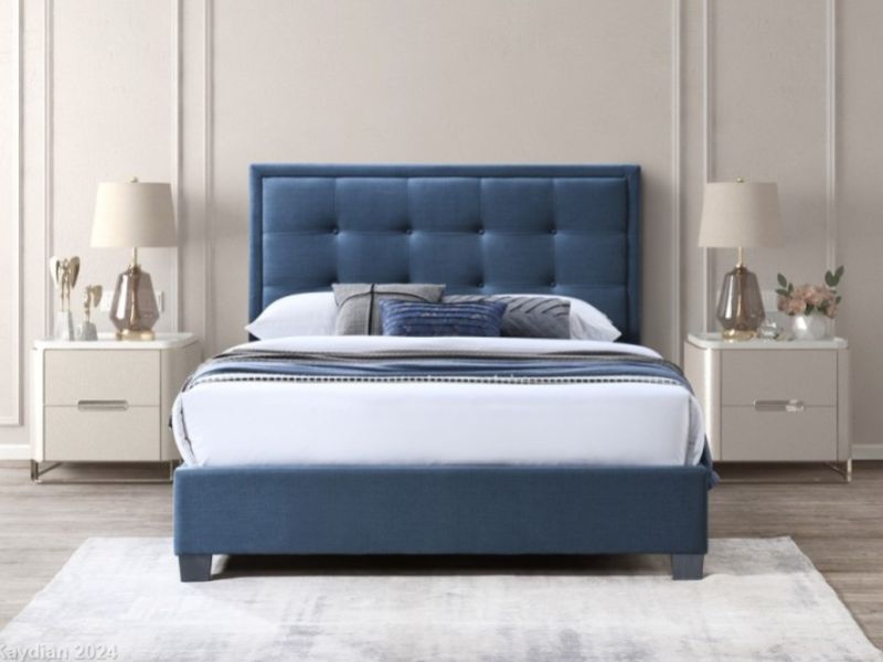 Kaydian Gainford 4ft6 Double Bolero Blue Steel Fabric Bed Frame