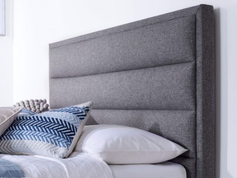 Kaydian Kirkley 5ft Kingsize Marbella Grey Fabric Ottoman TV Bed