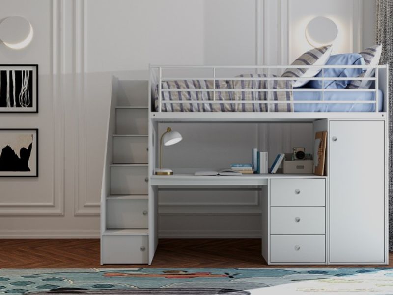 Flintshire Dakota Grey Wooden High Sleeper Bed