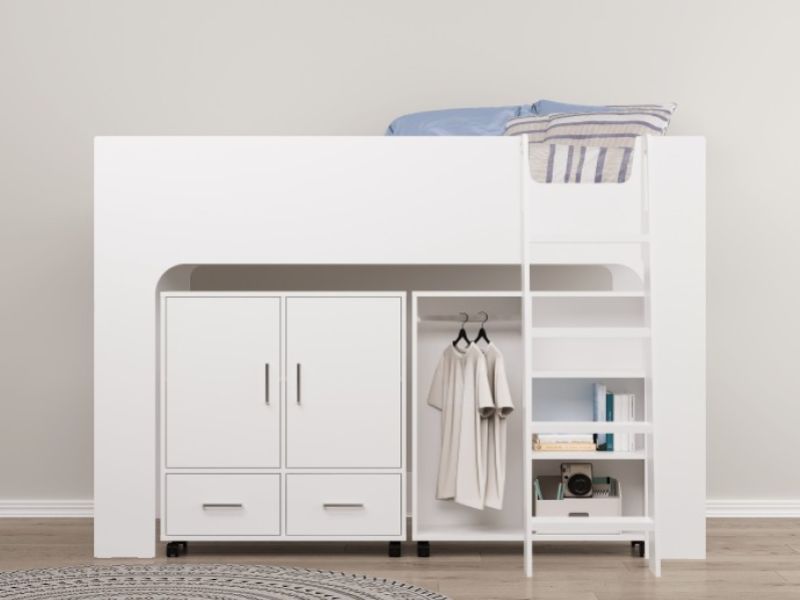 Flintshire Eden White Wooden Midsleeper Bed