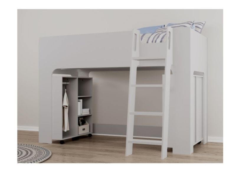 Flintshire Eden Grey Wooden Midsleeper Bed