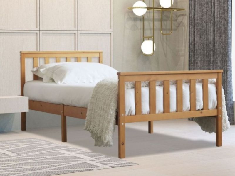Flintshire Marnel 3ft Single Oak Finish Wooden Bed Frame
