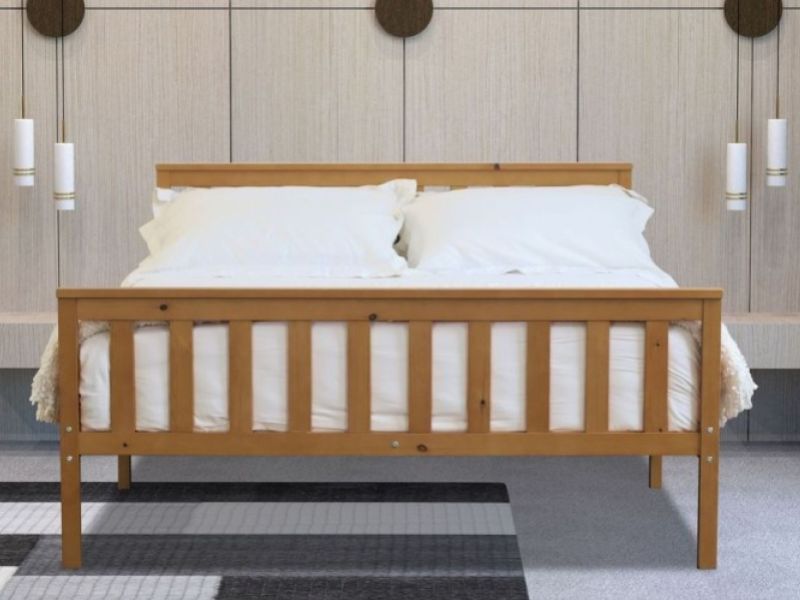 Flintshire Marnel 5ft Kingsize Oak Finish Wooden Bed Frame