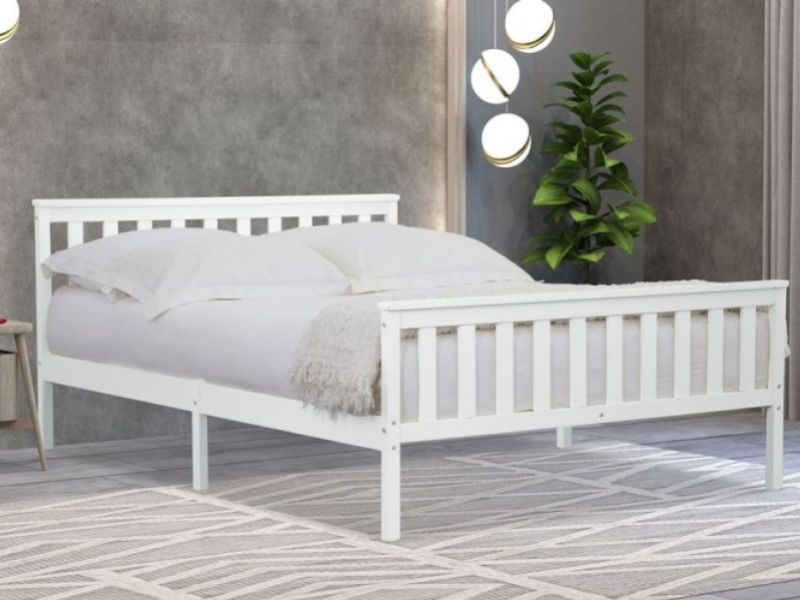 Flintshire Marnel 4ft Small Double White Wooden Bed Frame