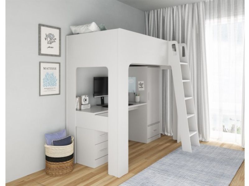 Flintshire Eden Grey Wooden High Sleeper Bed