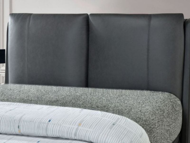 Flintshire Ashleigh 4ft6 Double Grey PU Leather Ottoman Bed