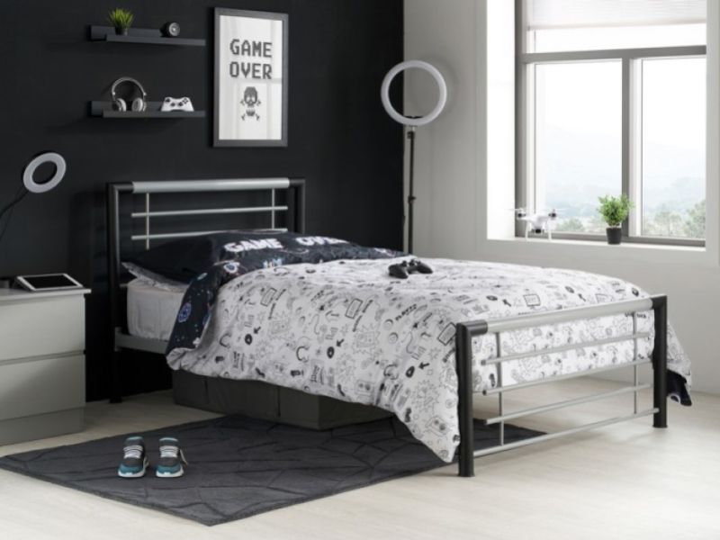 Birlea Faro 3ft Single Black And Silver Metal Bed Frame