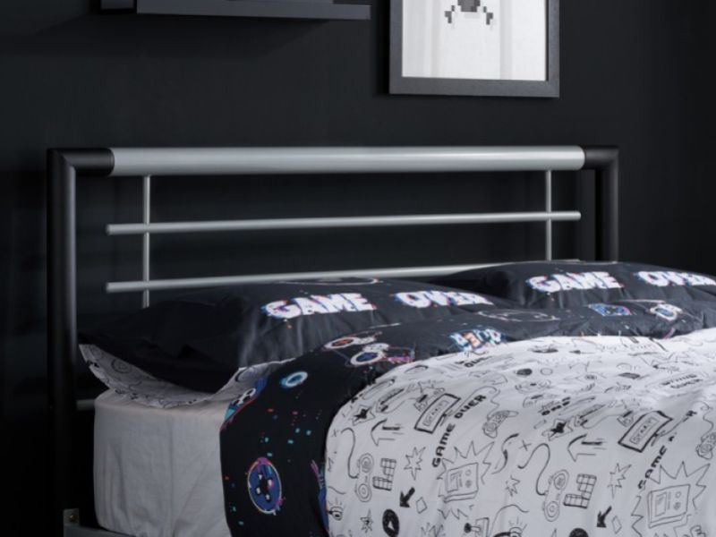 Birlea Faro 4ft Small Double Black And Silver Metal Bed Frame