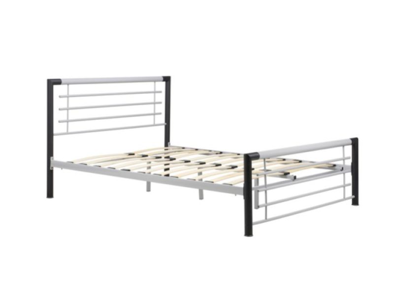 Birlea Faro 4ft Small Double Black And Silver Metal Bed Frame