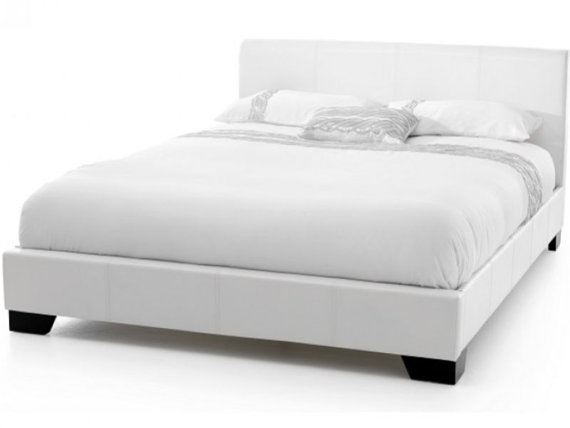 Serene Parma 4ft Small Double White Faux Leather Bed Frame