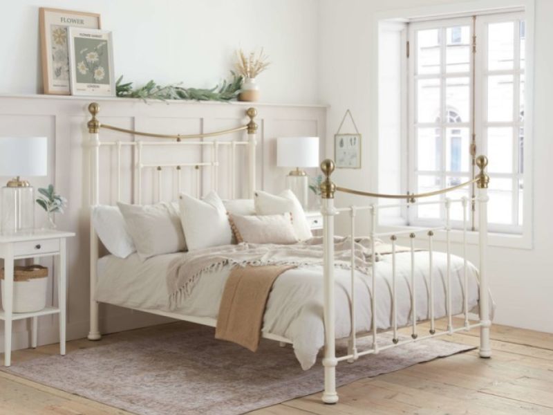 Birlea Bronte 5ft Kingsize Cream Metal Bed Frame