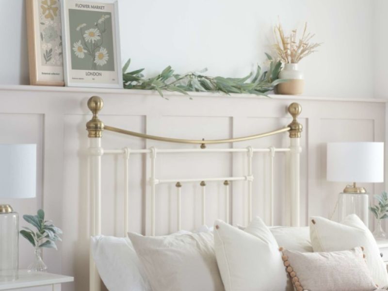 Birlea Bronte 5ft Kingsize Cream Metal Bed Frame