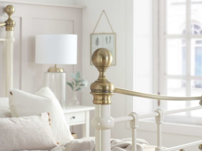 Birlea Bronte 5ft Kingsize Cream Metal Bed Frame