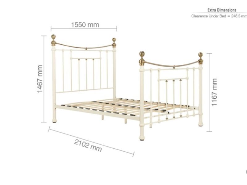 Birlea Bronte 5ft Kingsize Cream Metal Bed Frame