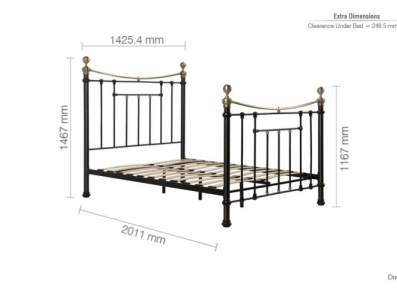 Birlea Bronte 4ft6 Double Black Metal Bed Frame