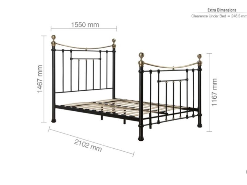 Birlea Bronte 5ft Kingsize Black Metal Bed Frame