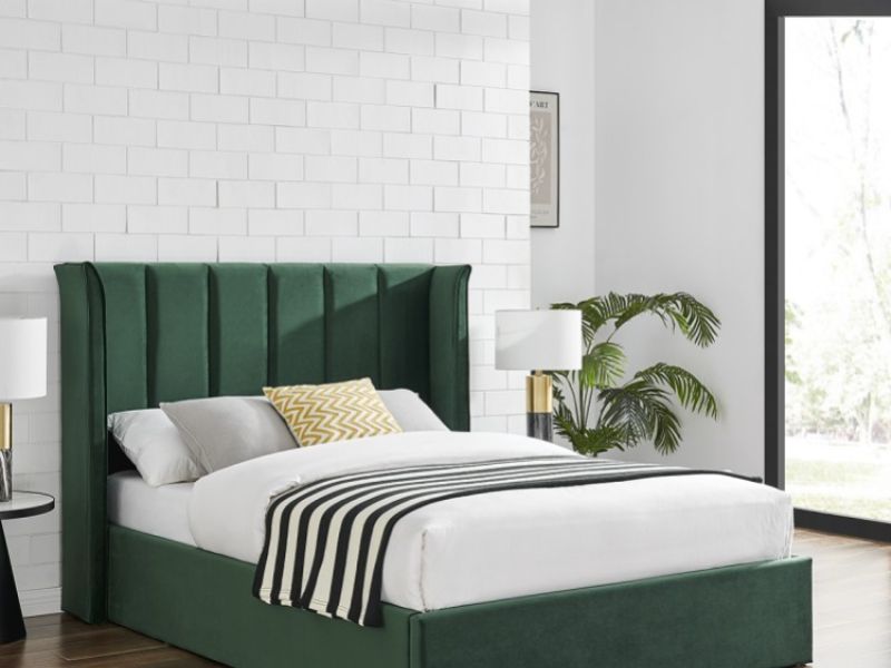 Limelight Polaris 4ft6 Double Emerald Green Fabric Ottoman Bed Frame