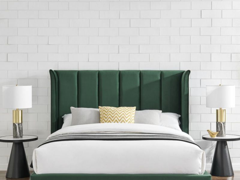 Limelight Polaris 4ft6 Double Emerald Green Fabric Ottoman Bed Frame