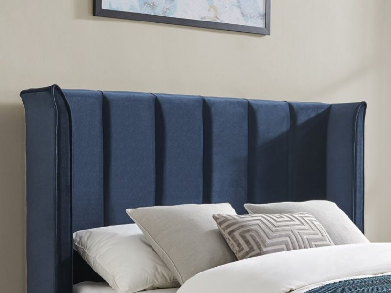 Limelight Polaris 5ft Kingsize Navy Blue Fabric Ottoman Bed Frame