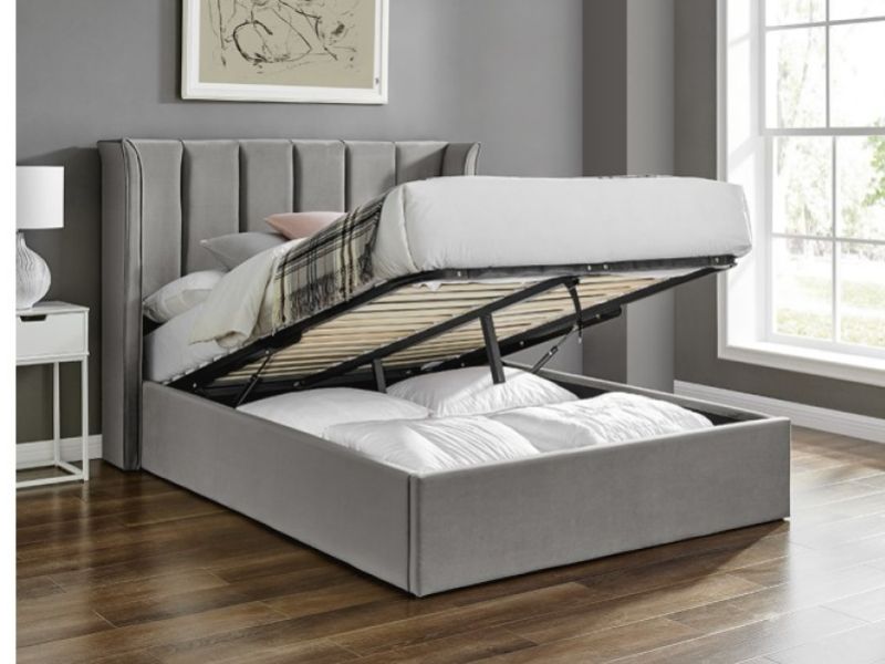 Limelight Polaris 5ft Kingsize Silver Fabric Ottoman Bed Frame