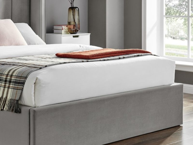 Limelight Polaris 5ft Kingsize Silver Fabric Ottoman Bed Frame