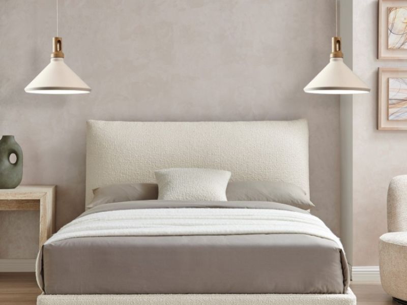 Limelight Luna 5ft Kingsize Ivory Boucle Fabric Bed Frame