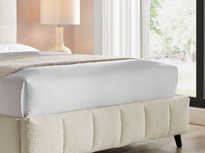 Limelight Starla Square 4ft6 Double Ivory Boucle Fabric Bed Frame