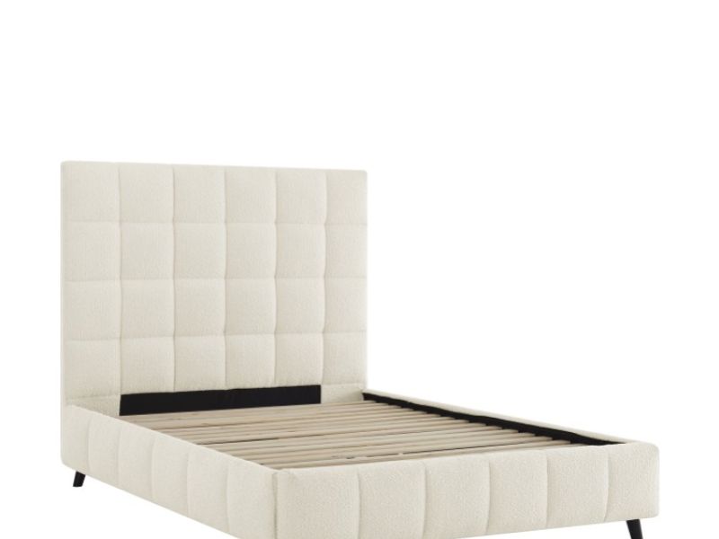 Limelight Starla Square 4ft6 Double Ivory Boucle Fabric Bed Frame