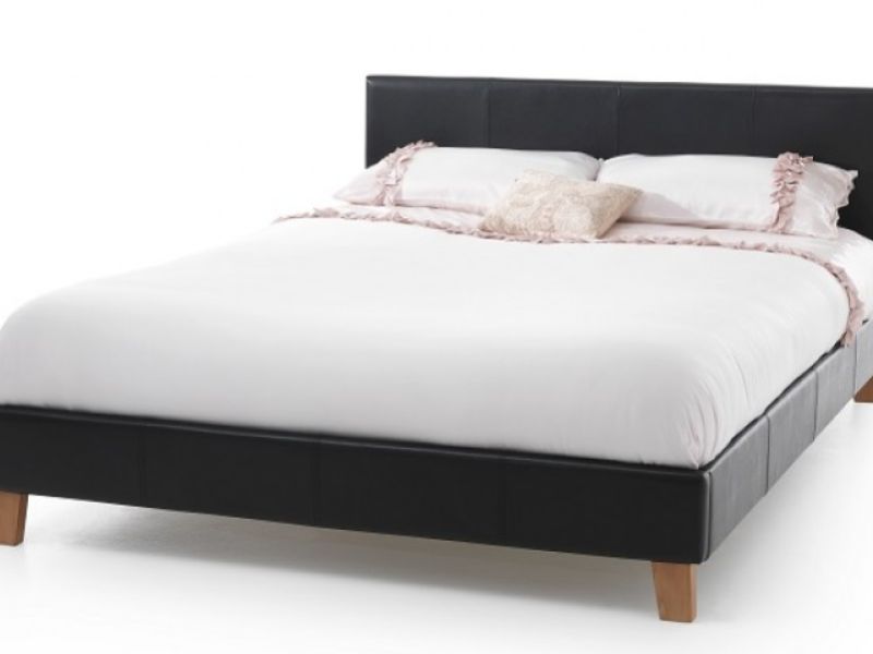 Serene Tivoli 4ft Small Double Black Faux Leather Bed Frame