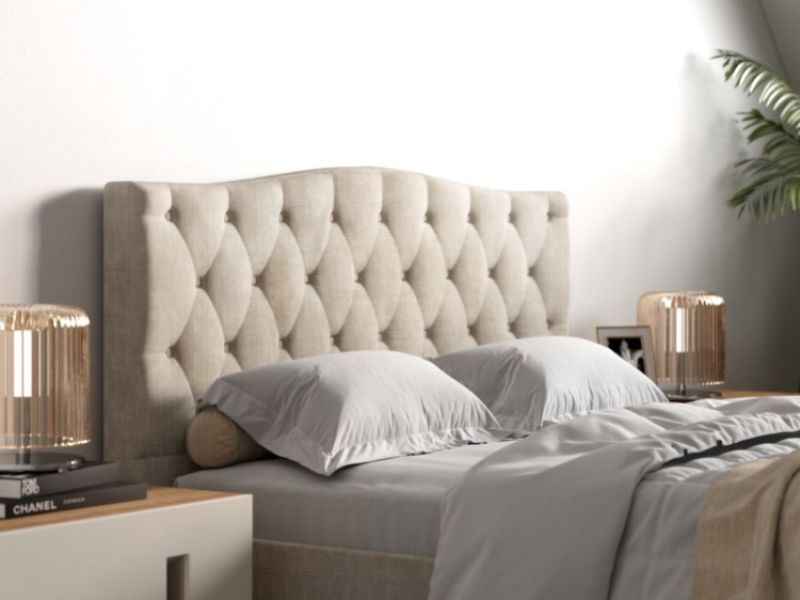 Flair Furnishings Barkby 4ft6 Double Beige Fabric Bed Frame