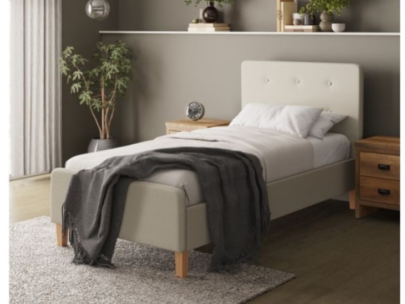 GFW Ashbourne 3ft Single Natural Fabric Bed Frame