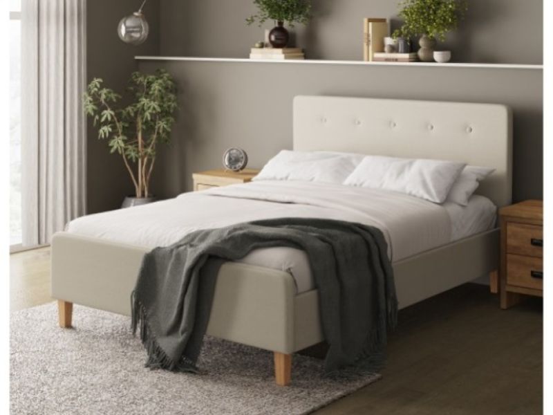 GFW Ashbourne 4ft6 Double Natural Fabric Bed Frame