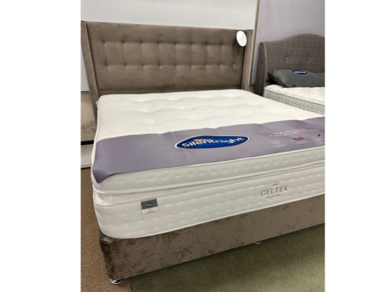STORE CLEARANCE Silentnight Astral 6ft Superkingsize 3000 Mirapocket 4 Drawer Divan Bed And Bloomsbury Headboard In Mink