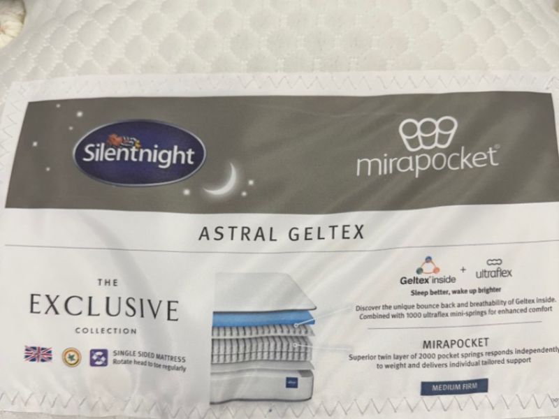 STORE CLEARANCE Silentnight Astral 6ft Superkingsize 3000 Mirapocket 4 Drawer Divan Bed And Bloomsbury Headboard In Mink