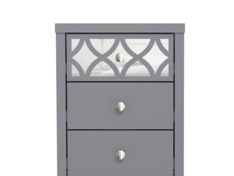 GFW Arianna 3 Drawer Bedside Table Cool Grey