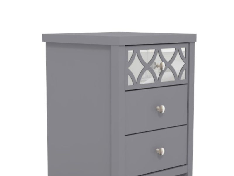 GFW Arianna 3 Drawer Bedside Table Cool Grey
