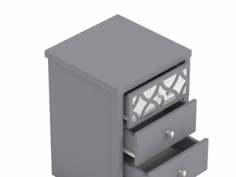GFW Arianna 3 Drawer Bedside Table Cool Grey