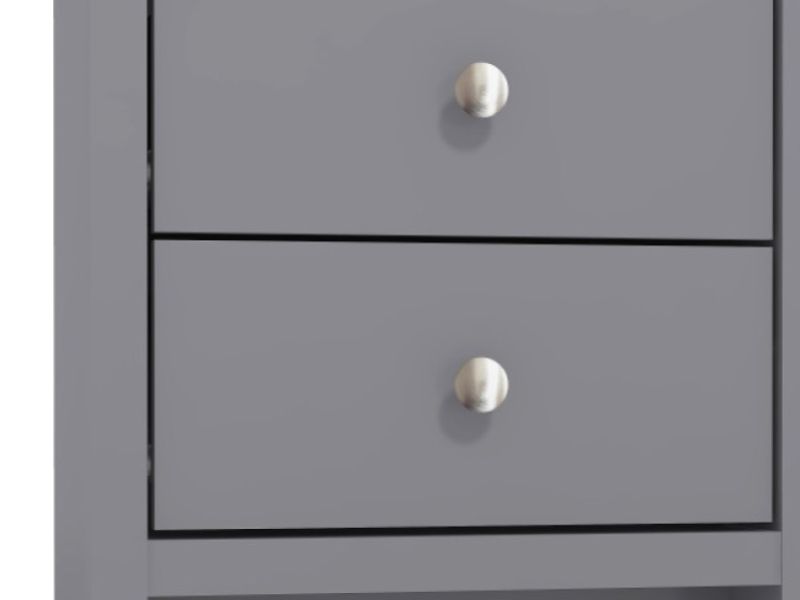 GFW Arianna 3 Drawer Bedside Table Cool Grey