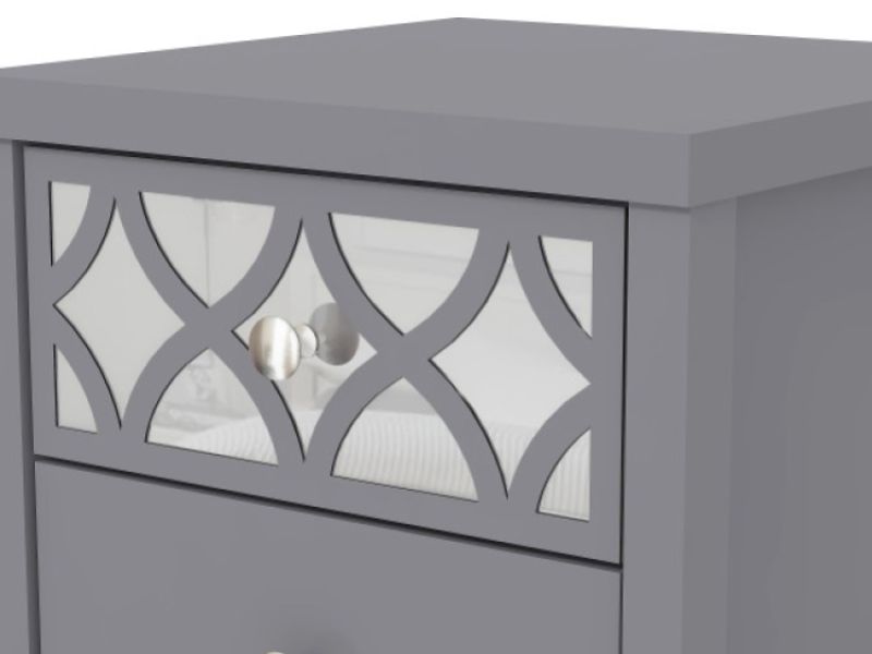 GFW Arianna 3 Drawer Bedside Table Cool Grey