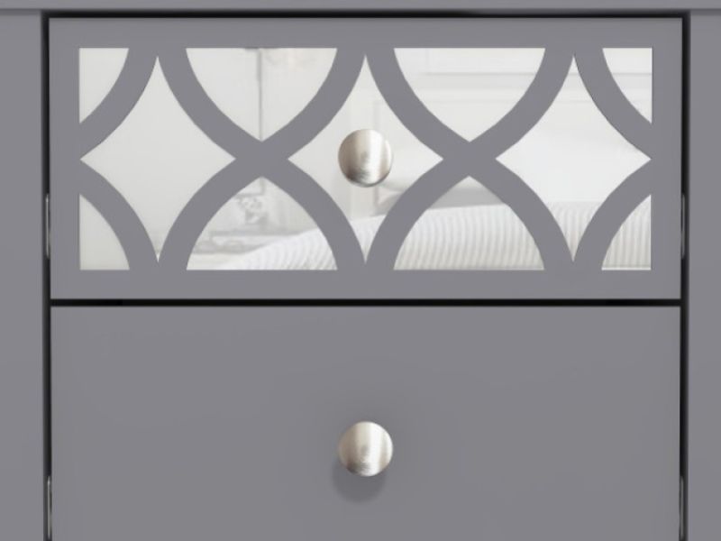 GFW Arianna 3 Drawer Bedside Table Cool Grey
