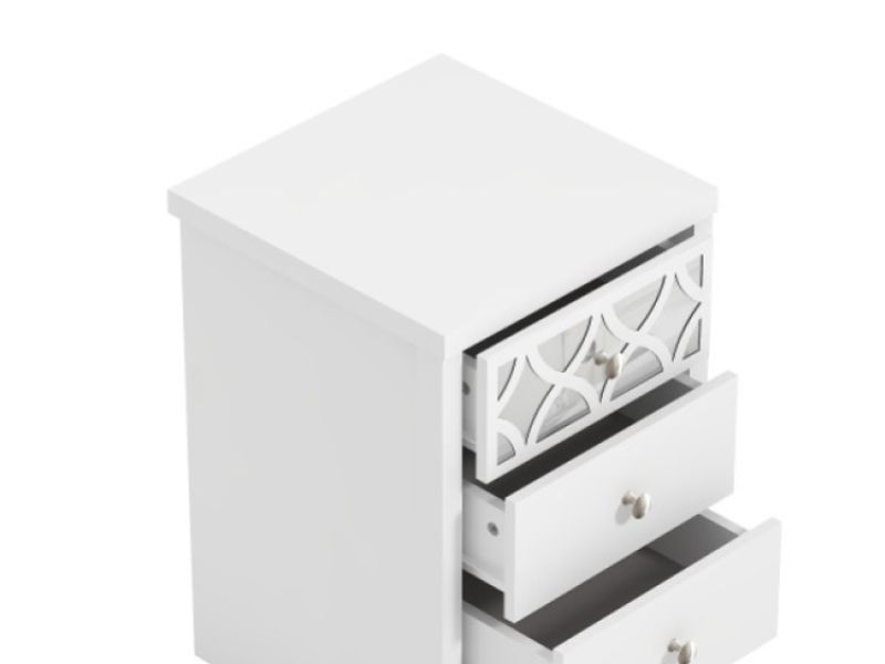 GFW Arianna 3 Drawer Bedside Table White