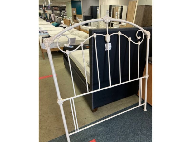 STORE CLEARANCE Bentley Designs Lauren 4ft6 Double Ivory Metal Headboard SLIGHT DAMAGE