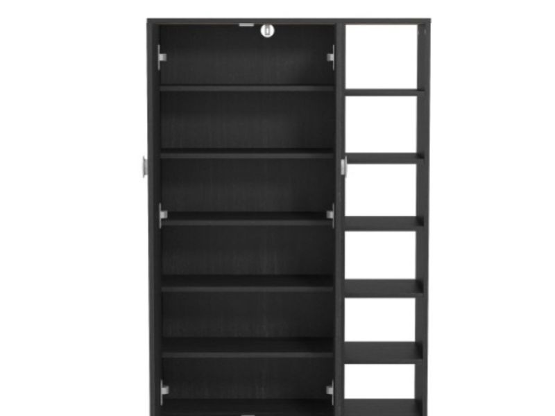 GFW Bideford Tall Shoe Cabinet Rustick Black Oak Effect Finish