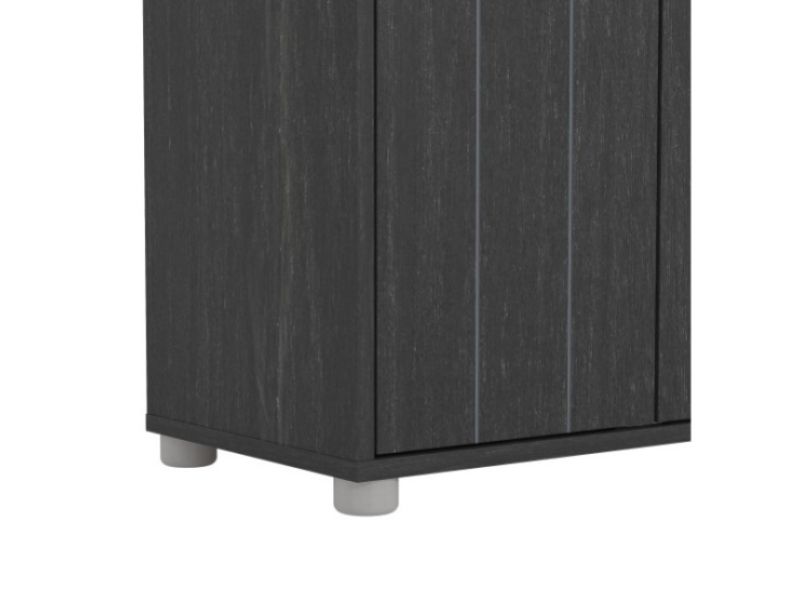 GFW Bideford Tall Shoe Cabinet Rustick Black Oak Effect Finish