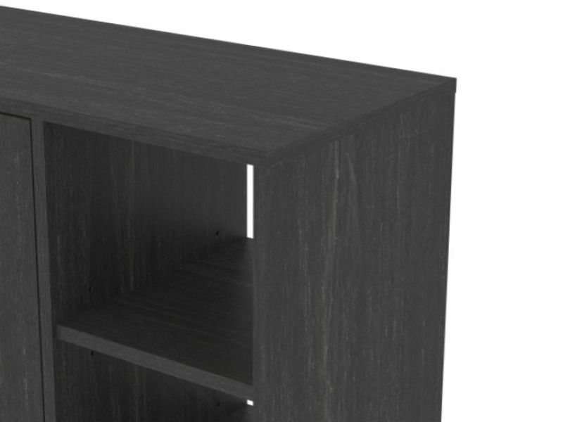 GFW Bideford Tall Shoe Cabinet Rustick Black Oak Effect Finish